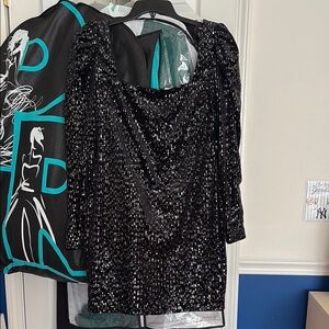 Elegant Black Sequin Women's Top